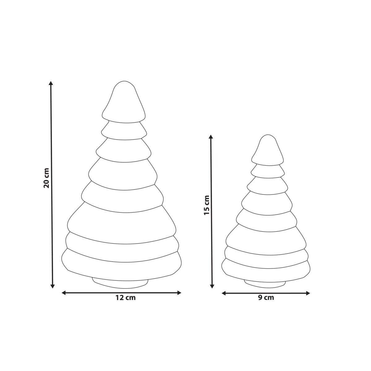 Zestaw 2 figurek dekoracyjnych SKJOMA Choinka 15/20 cm Beżowy