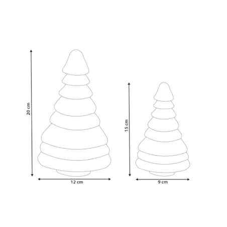 Zestaw 2 figurek dekoracyjnych SKJOMA Choinka 15/20 cm Beżowy