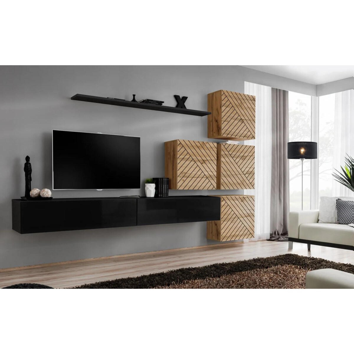 Szafka RTV2 SWITCH 120 czarny połysk