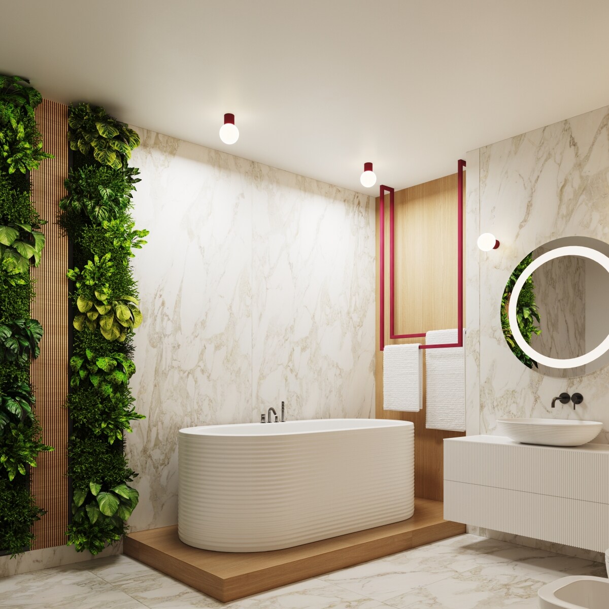 Plafon HALO burgund IP44