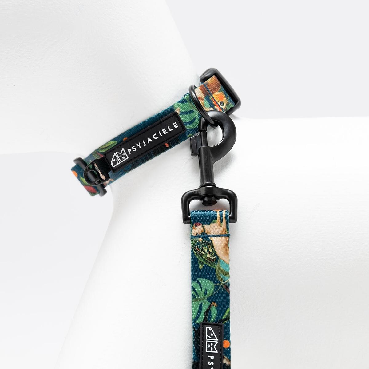 Obroża dla psa lub kota "Psikolaż" - Szerokość taśmy: 38mm, Rozmiar: S