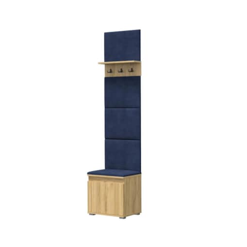 Szafka na buty z siedziskiem i wieszakiem SINGAPUR 50 dąb craft/granatowy
