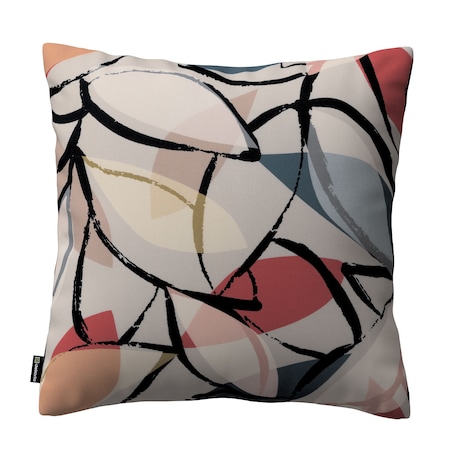 Poszewka Kinga na poduszkę 50x50 różowo-szare motywy roślinne