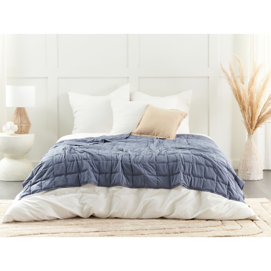 Kołdra obciążeniowa 8kg 135 x 200 cm niebieska NEREID