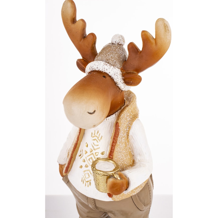 Figurka - łoś 30x10x10 cm ALCE z kawą