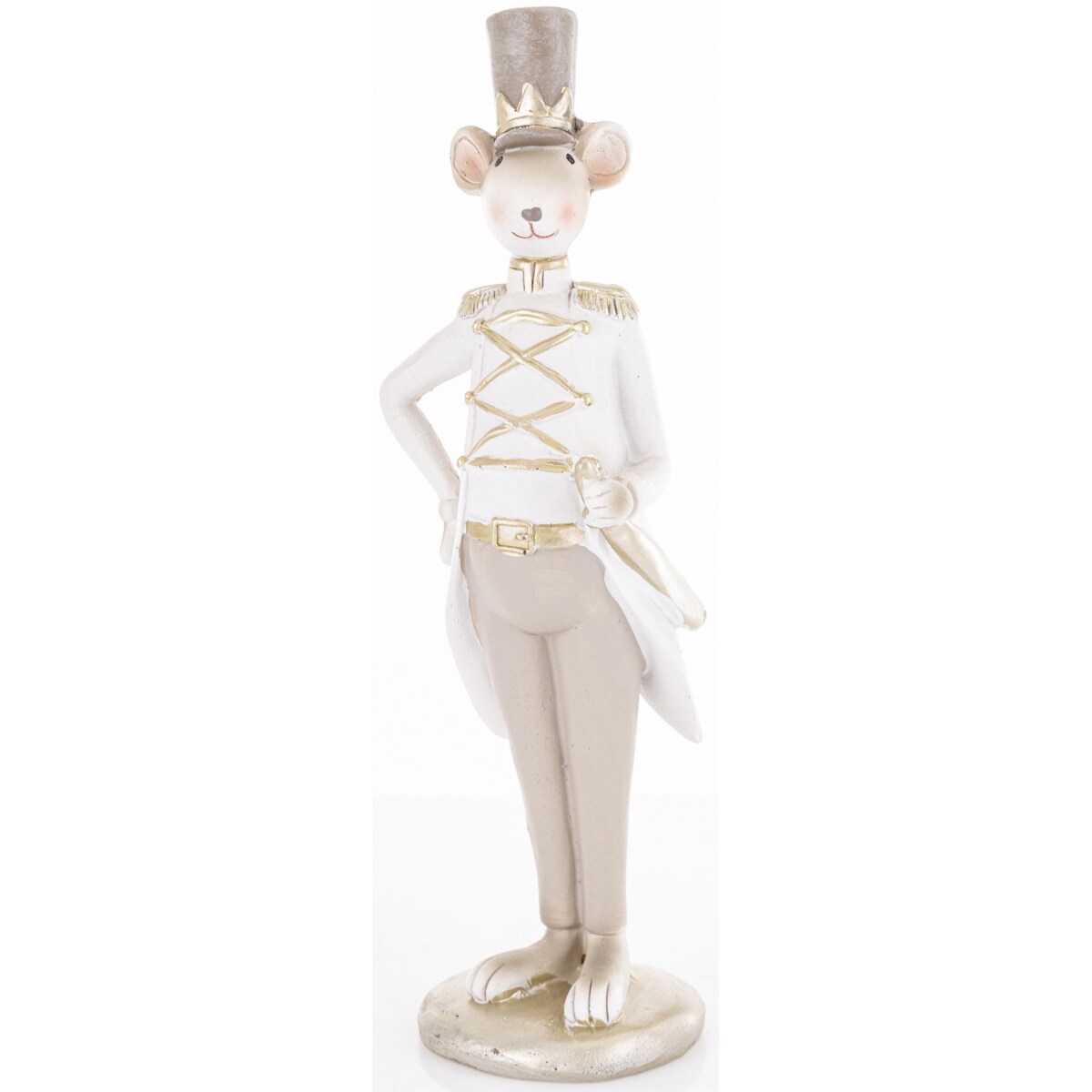 Dekoracja - para myszek we frakach i cylindrach 21,5x7x6 cm GRIGIO