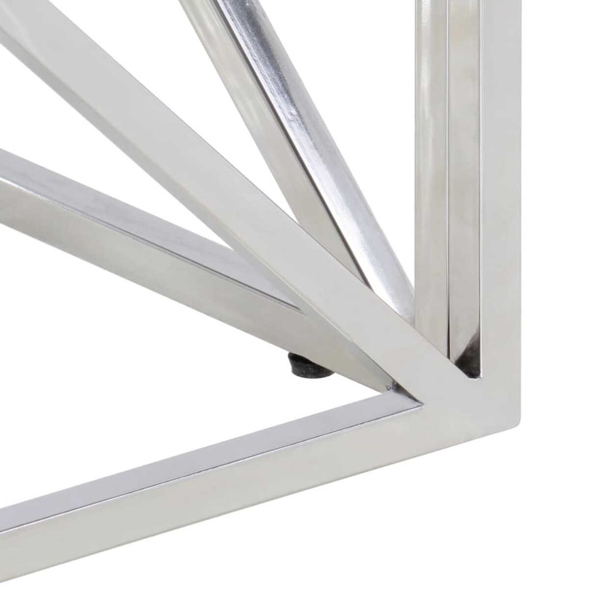 vidaXL Stolik kawowy, srebrny, stal nierdzewna i szkło hartowane