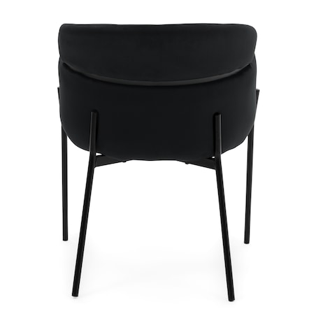 Krzesło tapicerowane welurowe do salonu BOLZANO czarne