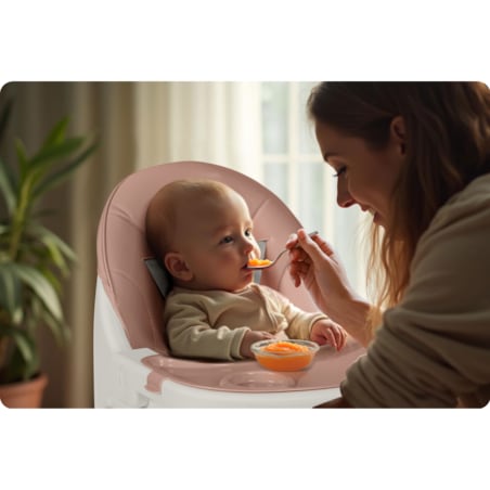 Krzesełko do karmienia dla dzieci Ricokids Mani różowe 3w1 regulowane fotelik tacka