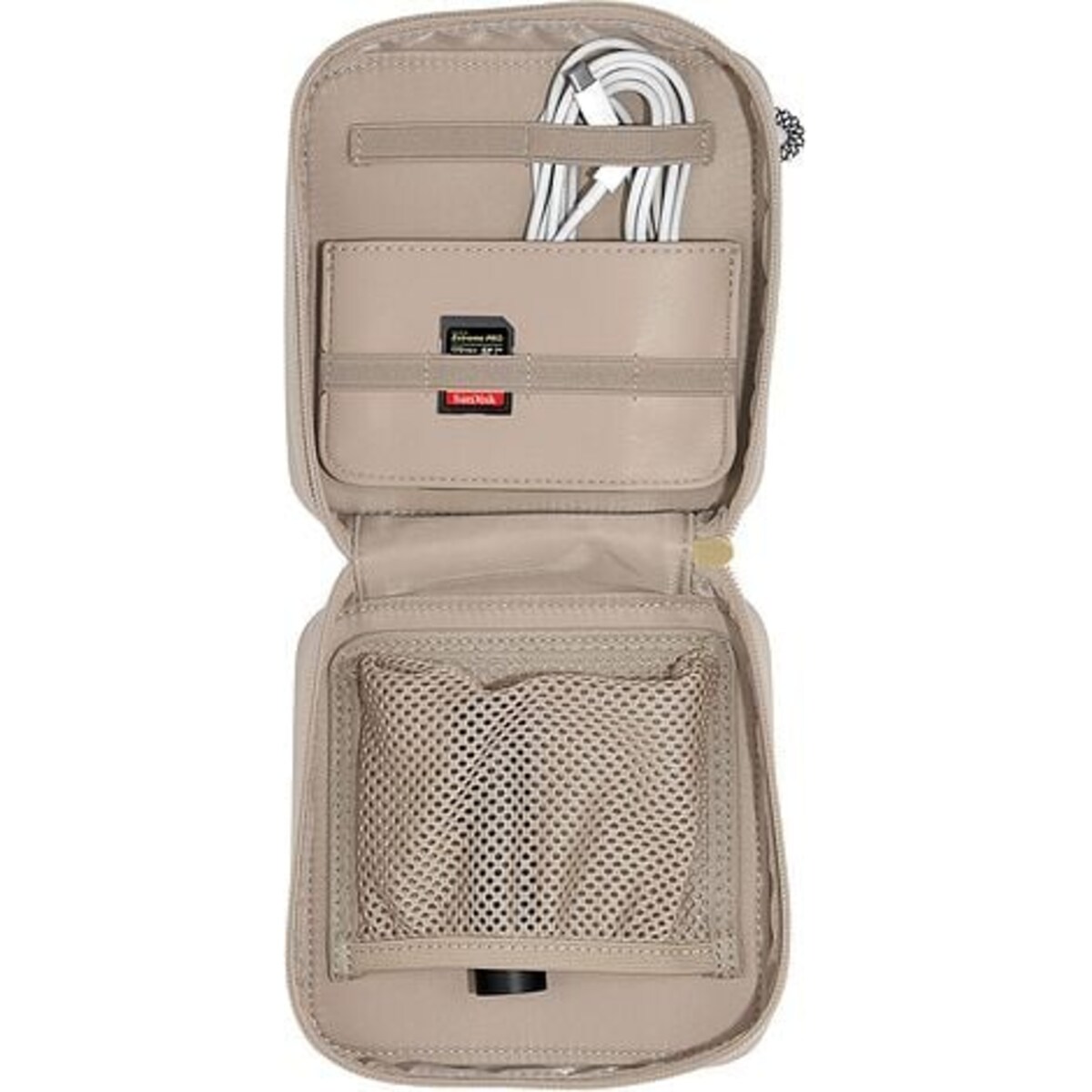 Etui na ładowarki i słuchawki Stackers beżowoszare nylonowe