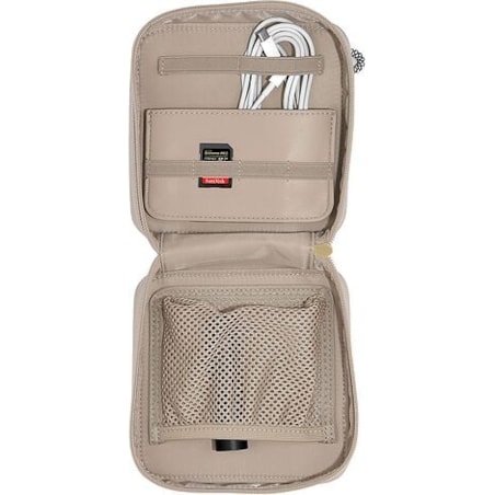 Etui na ładowarki i słuchawki Stackers beżowoszare nylonowe