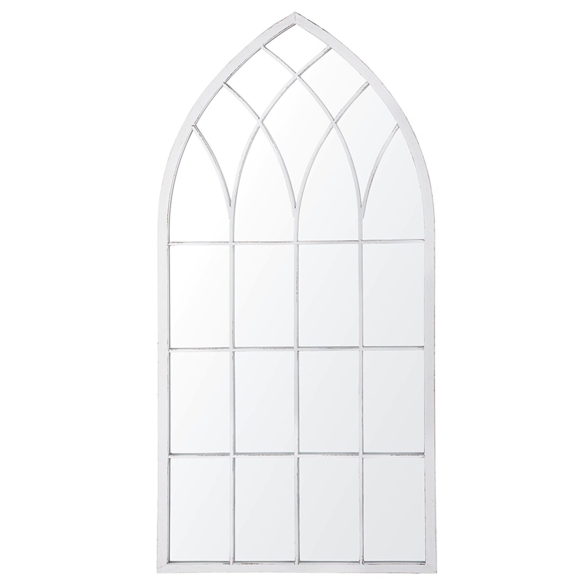 Metalowe lustro ścienne okno 50 x 115 cm szare CASSEL