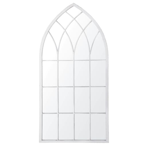 Metalowe lustro ścienne okno 50 x 115 cm szare CASSEL