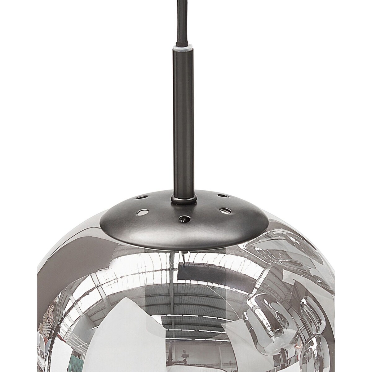 Lampa wisząca szklana 7-punktowa srebrna TARLO