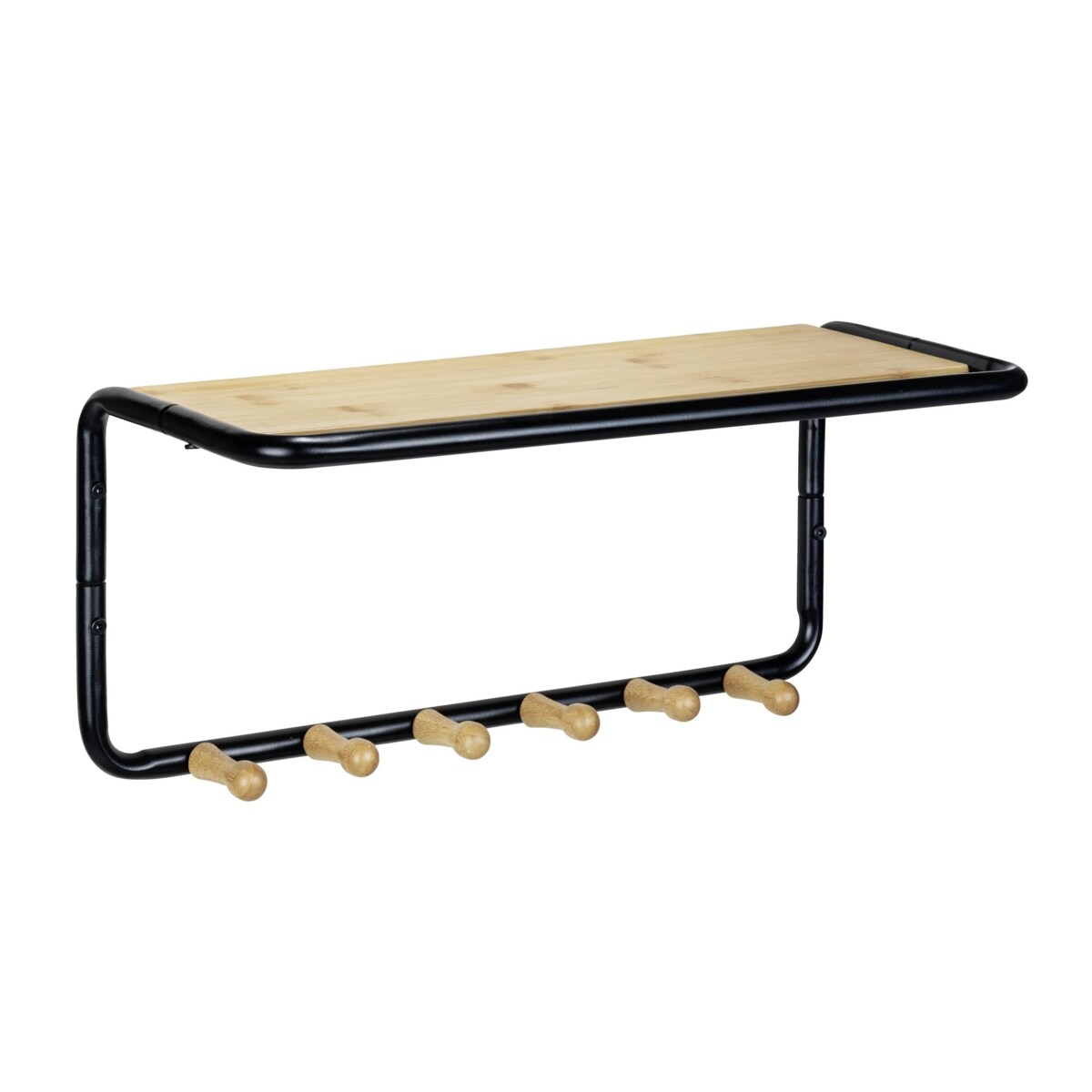 Półka ścienna z bambusowymi haczykami, 58 x 26 x 26 cm, Loft, WENKO