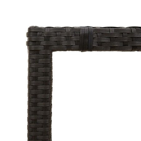 vidaXL Stół ogrodowy, szklany blat, czarny, 90x90x75 cm, rattan PE