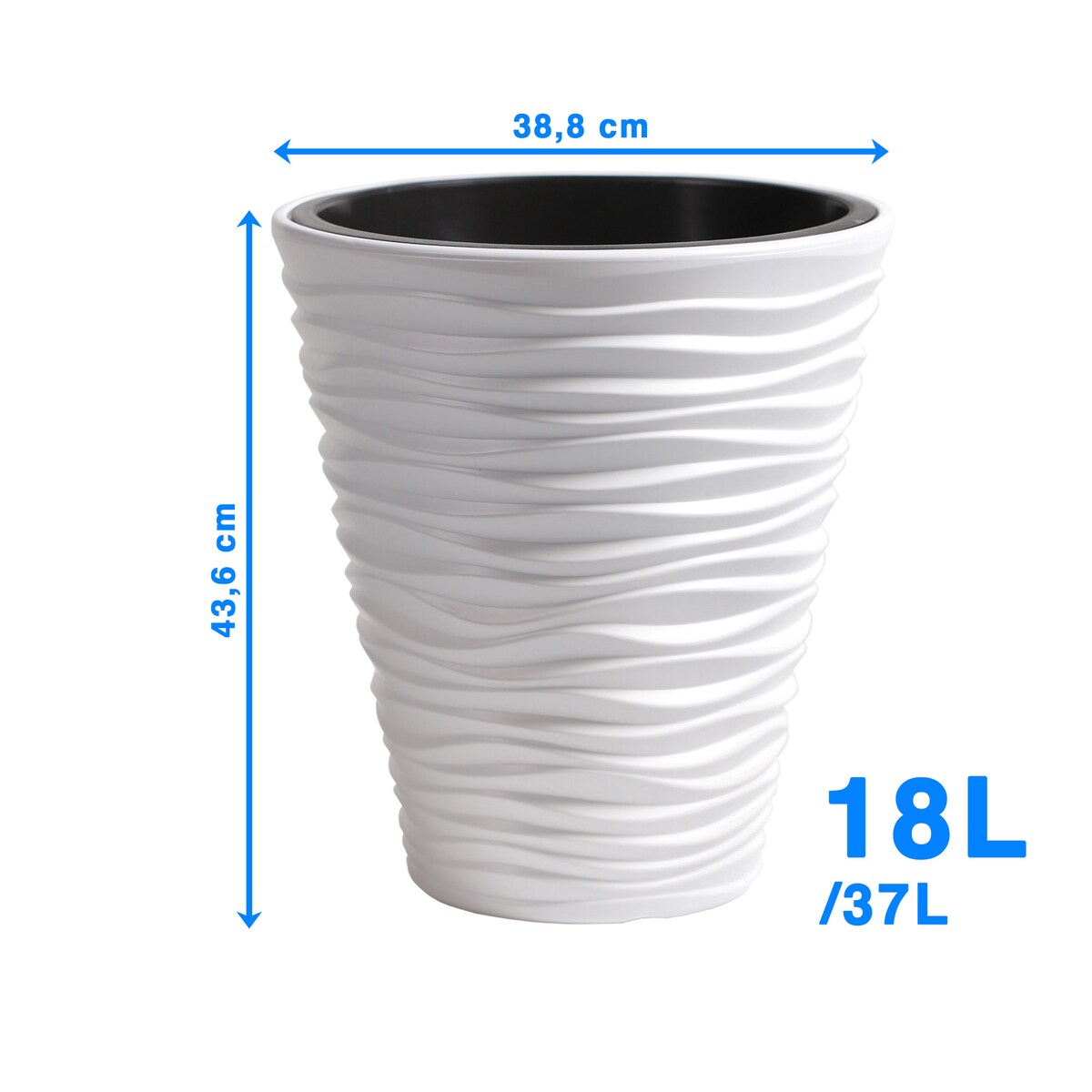 Doniczka Donica Ogrodowa 38,8 Cm Sand Okrągła Na Taras Do Ogrodu Domu Biała