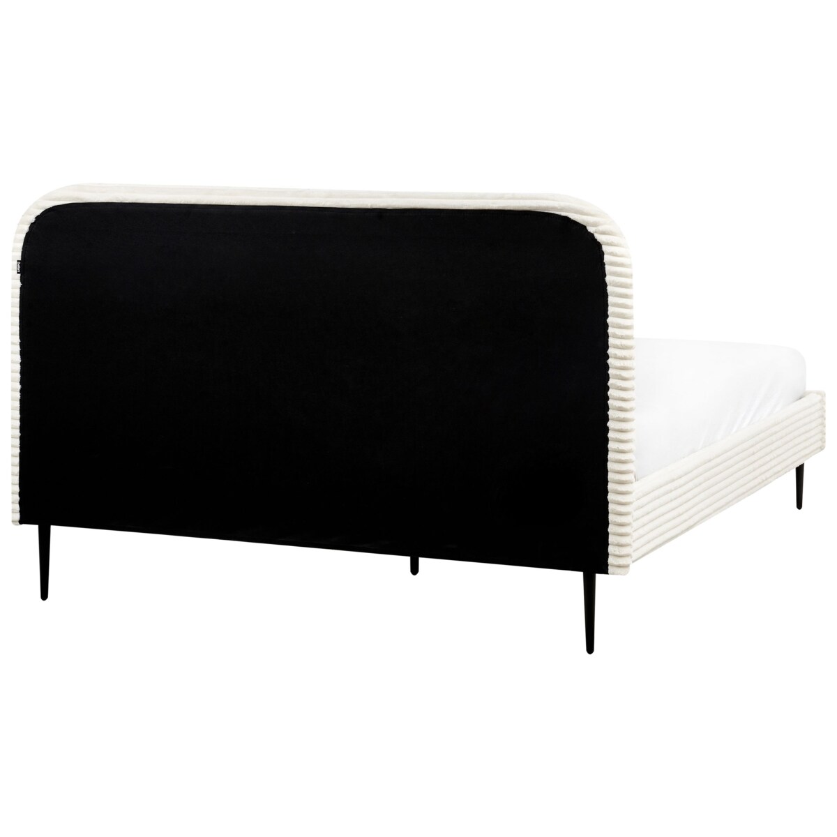 Łóżko Sztruks FLAYAT 160 x 200 cm Złamana biel