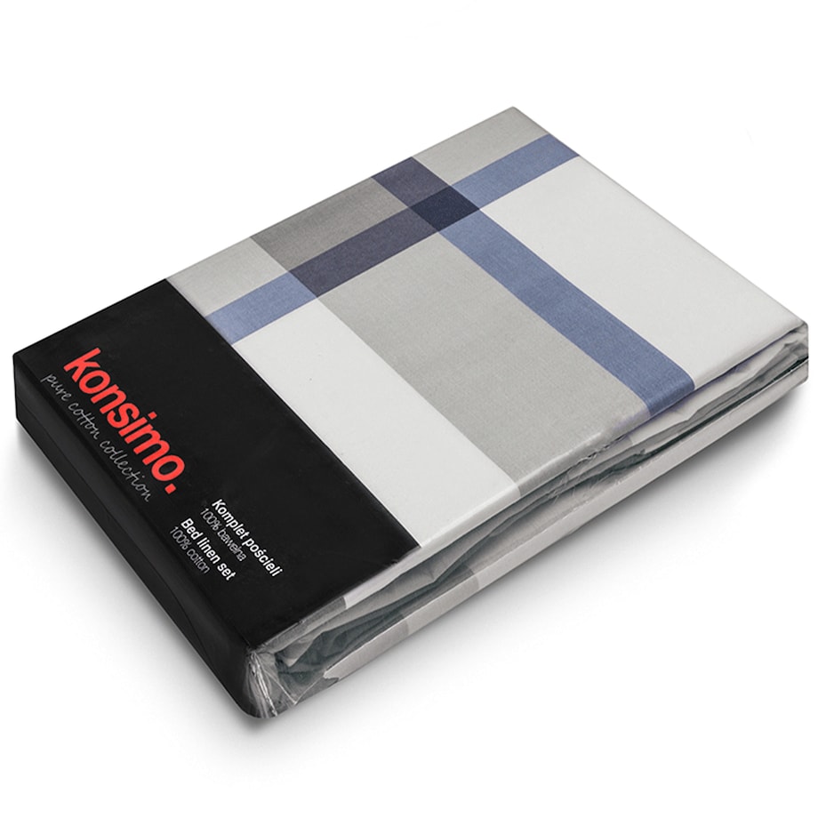 EMYS bawełniany komplet pościeli w kratę, 160x200