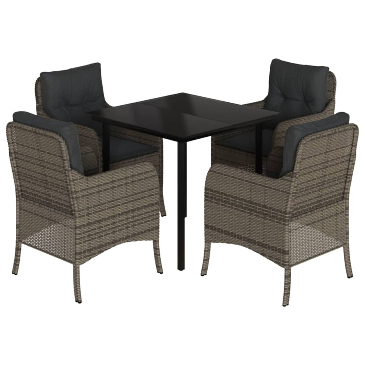 vidaXL 5-cz. zestaw mebli ogrodowych z poduszkami, szary, rattan PE