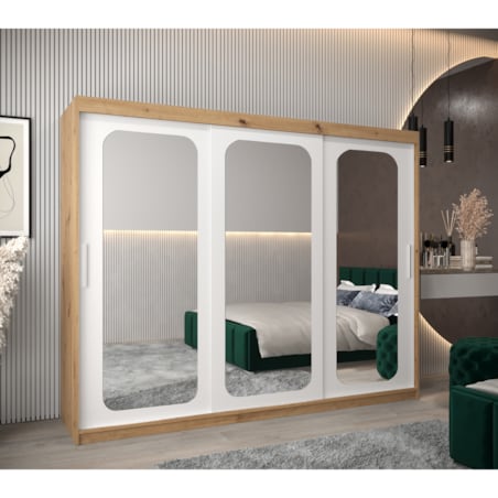 Szafa przesuwna Garderoba PROMO T3 250 artisan/biały