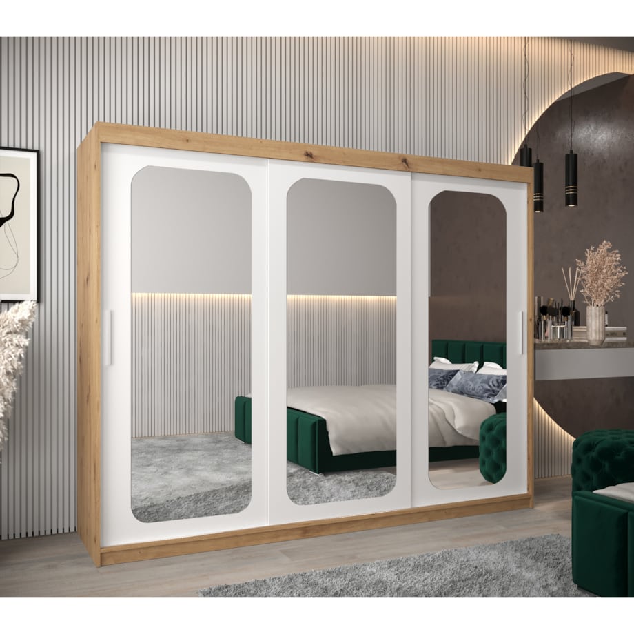 Szafa przesuwna Garderoba PROMO T3 250 artisan/biały