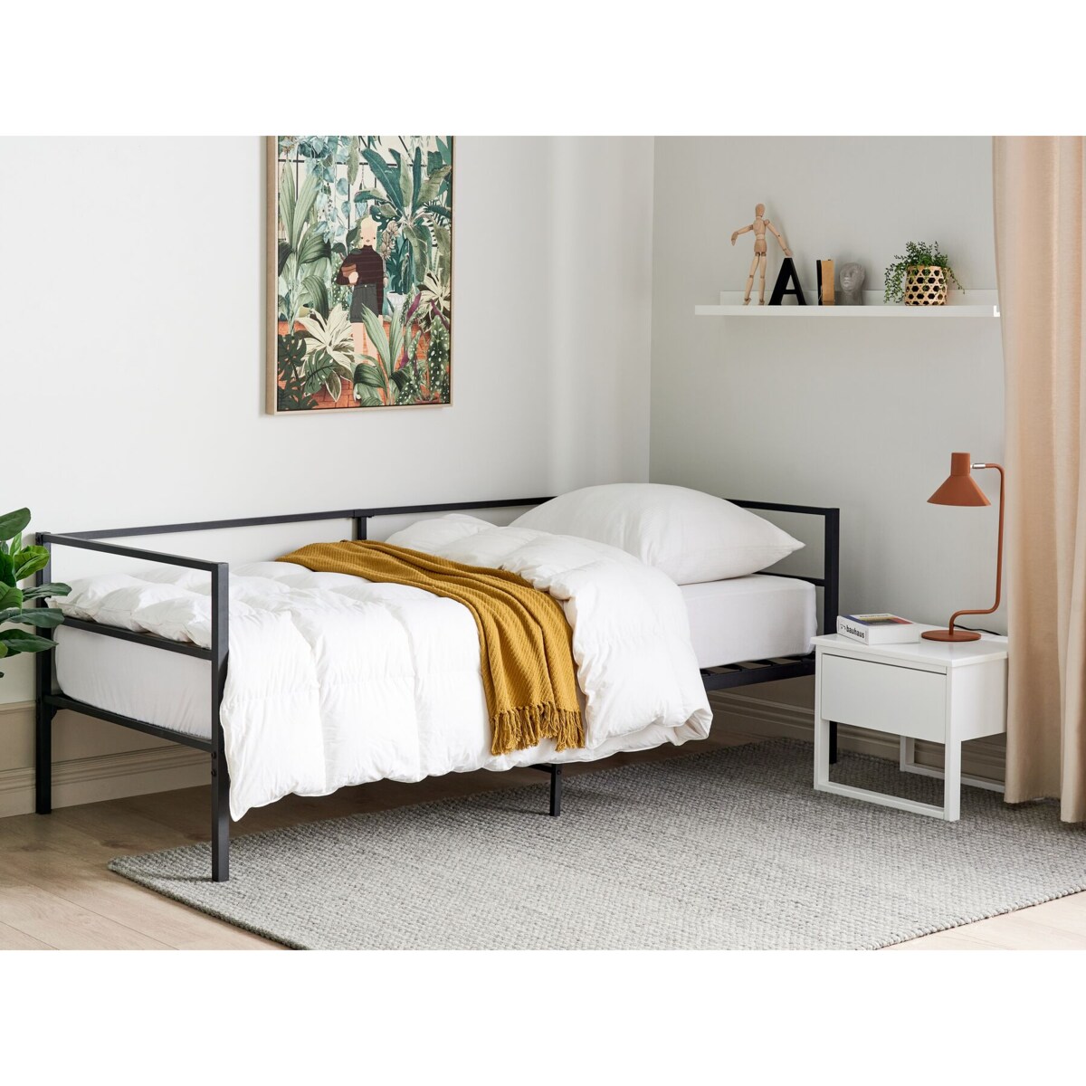 Łóżko Metal BATTUT 90 x 200 cm Czarny