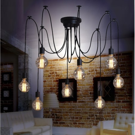 Lampa Sufitowa Wisząca Żyrandol Pająk 8 E27 Led