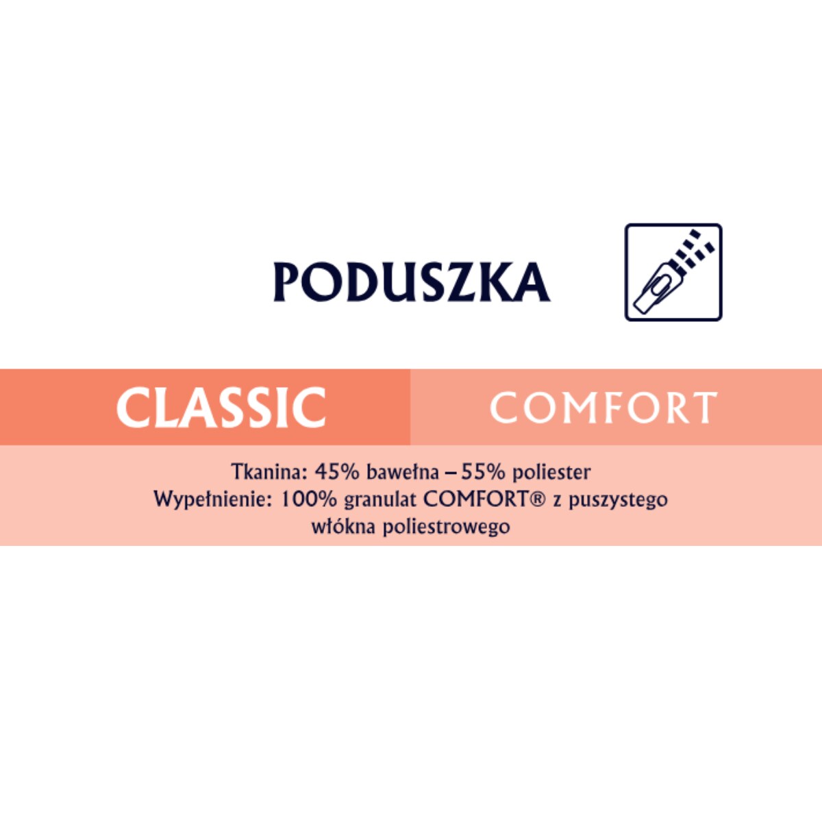 Poduszka regulowana 50x70 CLASSIC COMFORT Kremowa