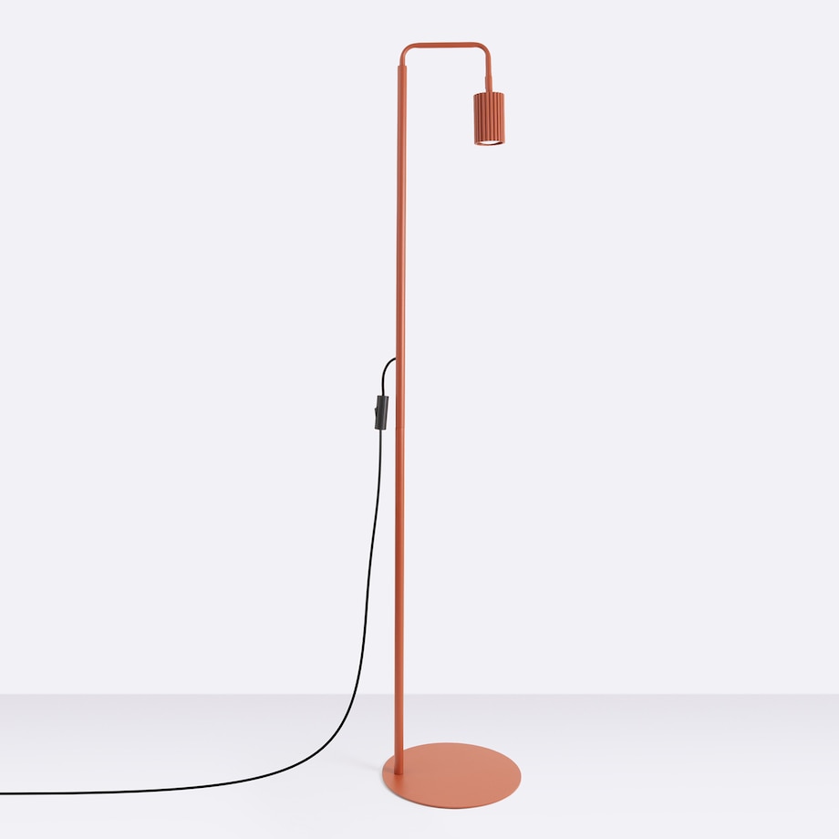 Lampa podłogowa KARBON 1 ochra czerwona