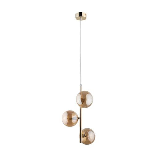 Lampa wisząca TK Lighting ESTERA GOLD 4838 złoto-bursztynowa 3xG9 regulowana wysokość do salonu i jadalni