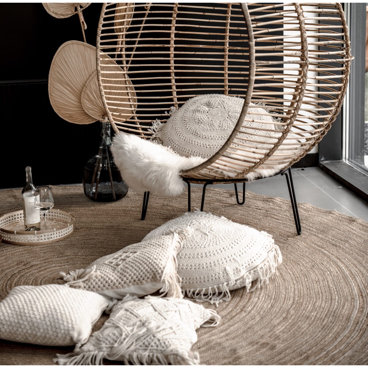 PODUSZKA MAKRAMA OKRĄGŁA