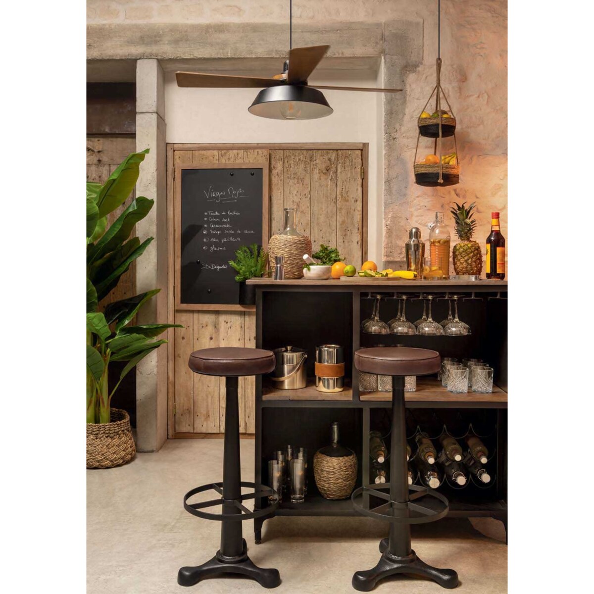 Doniczki wiszące z juty i trzciny, Ø 24 cm, 2 poziomy