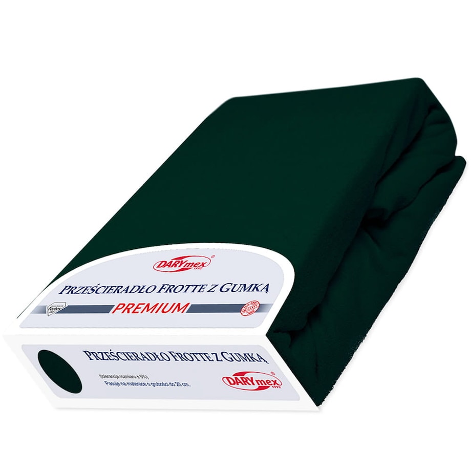 Prześcieradło frotte z gumką 140x200 kolor zieleń butelkowa PREMIUM