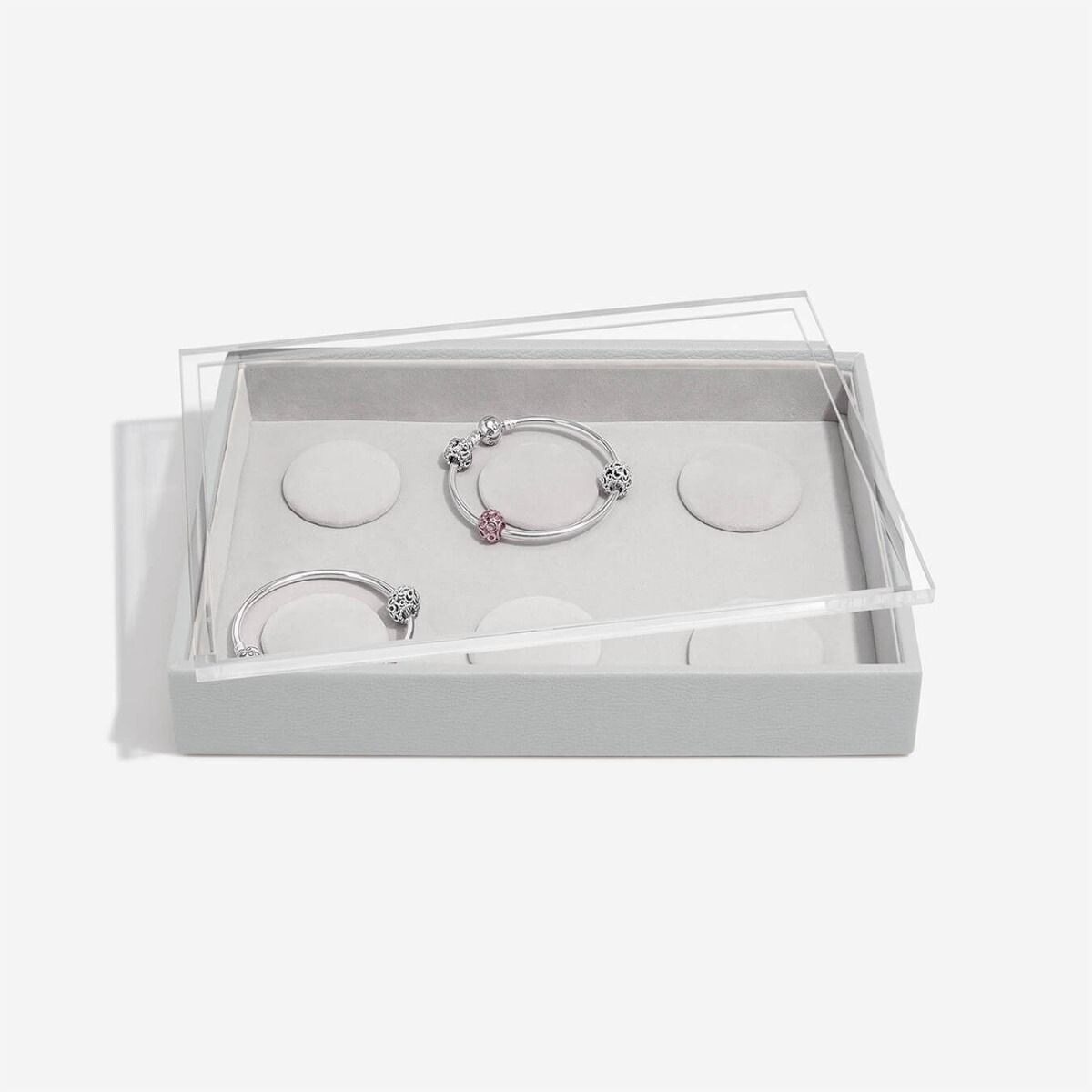 Szkatułka na bransoletki charms Stackers classic kamienna szarość z pokrywką