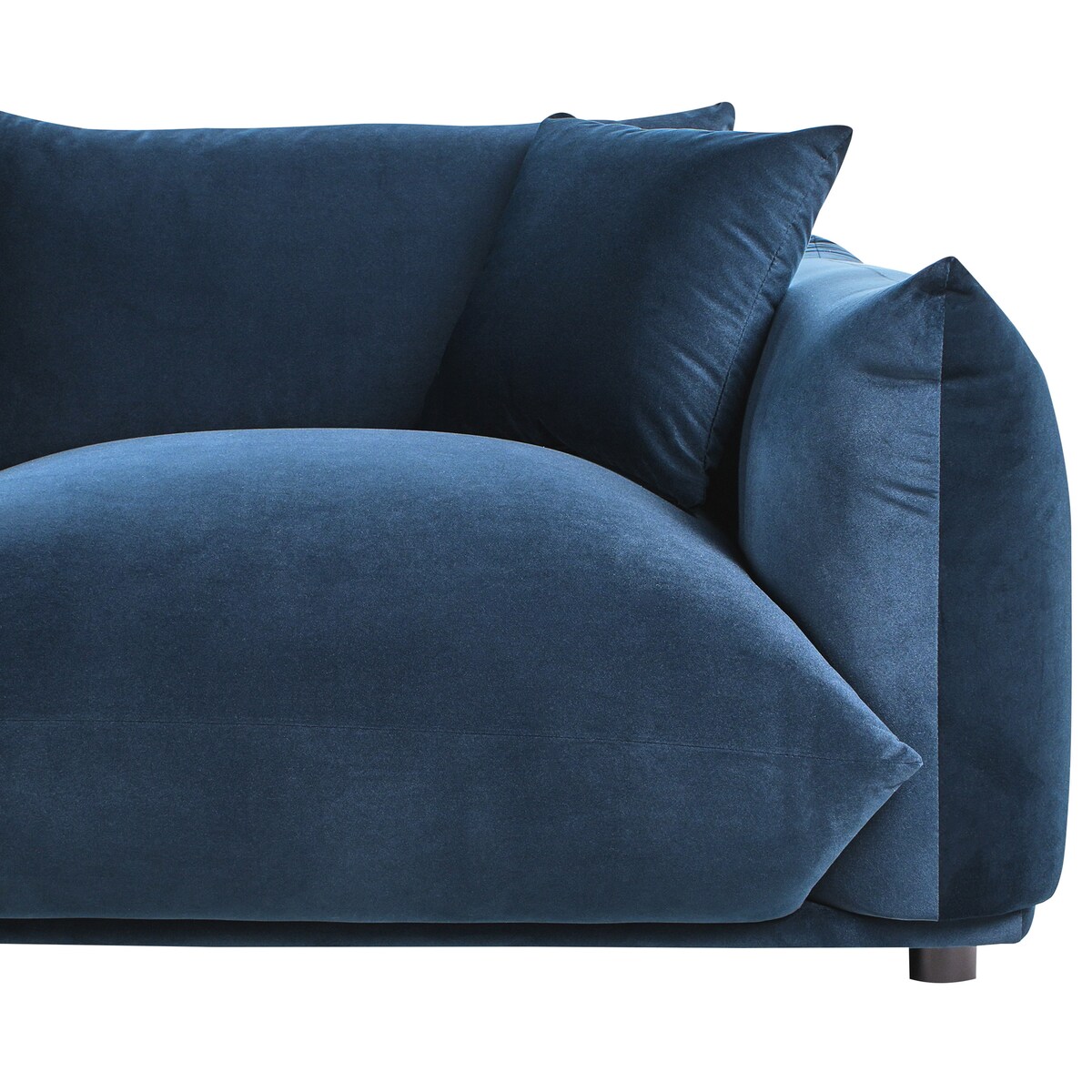 Sofa dla 3 osób LUVOS Welur Ciemnoniebieski