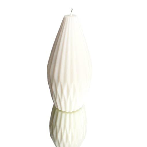 Świeca ekologiczna sojowa dekoracyjna "Grusha" 137x65mm biała
