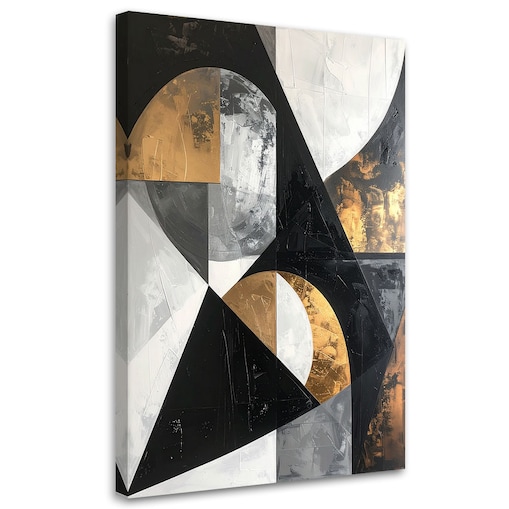 Obraz do salonu sypialni, Abstrakcja tekstura figury geometryczne czarny