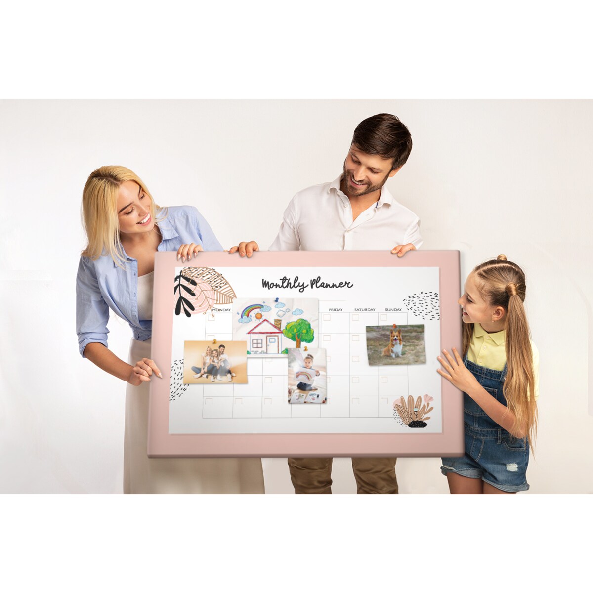 Tablica korkowa Planer miesięczny 120x80cm - drewniane pinezki