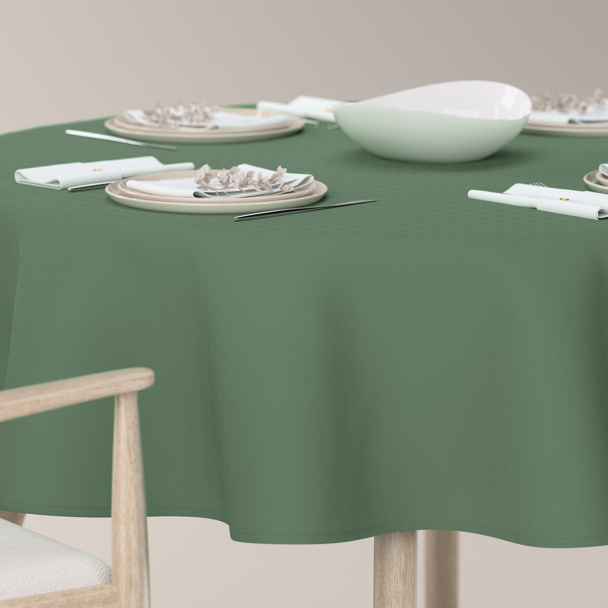 Obrus okrągły 130 x 130 cm zielony