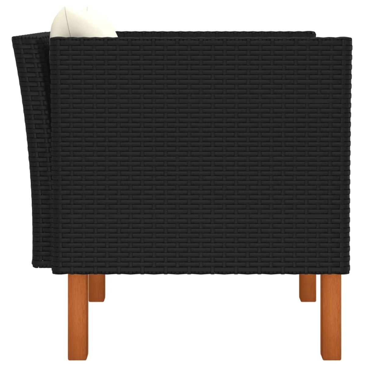 vidaXL Sofa ogrodowa, polirattan i lite drewno eukaliptusowe