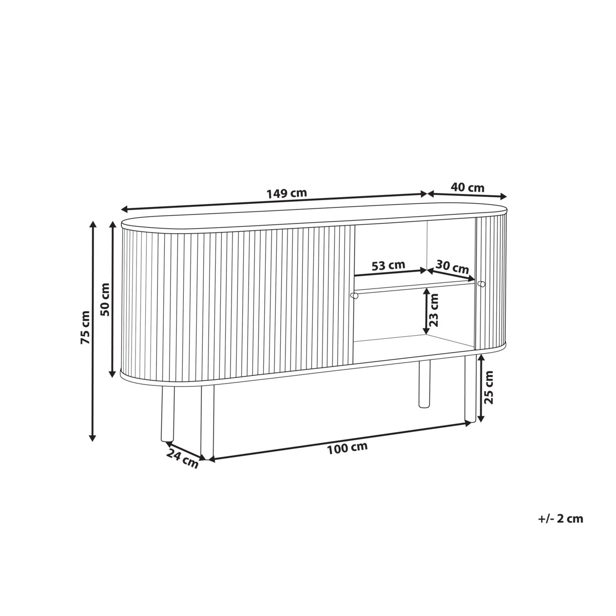 Szafka dwudrzwiowa drewniana 75 cm jasna MANARA