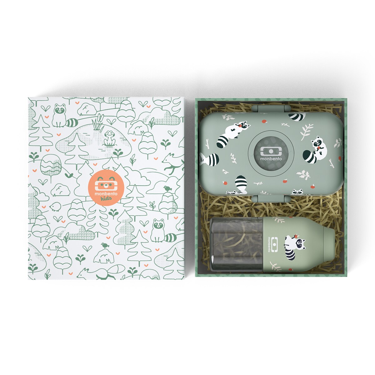 Monbento Gift Box dla dzieci - MB Trésor + MB Positive S - Racoon