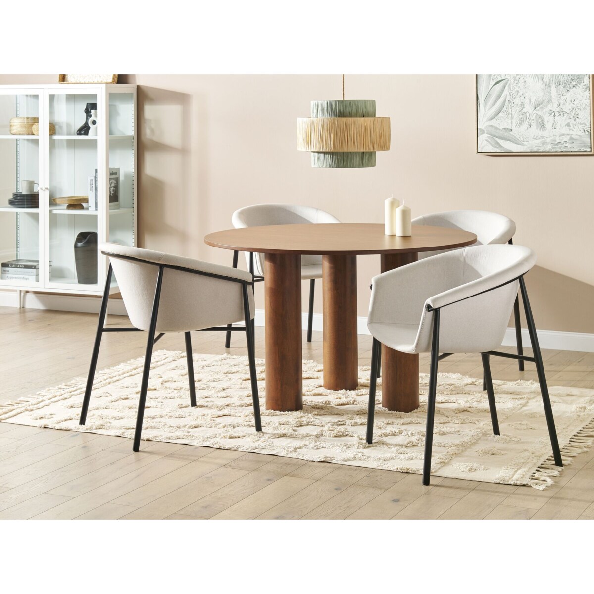 Zestaw 2 krzeseł do jadalni beżowy AMES