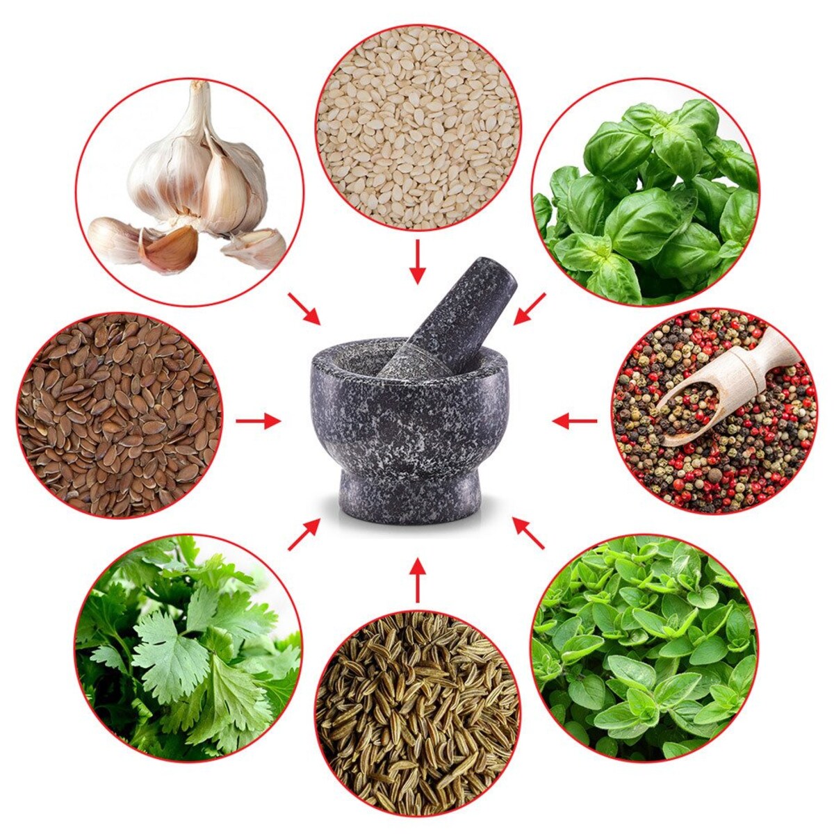 Moździerz kuchenny GRANIT z tłuczkiem, Ø 9 cm x 6,5 cm ZELLER