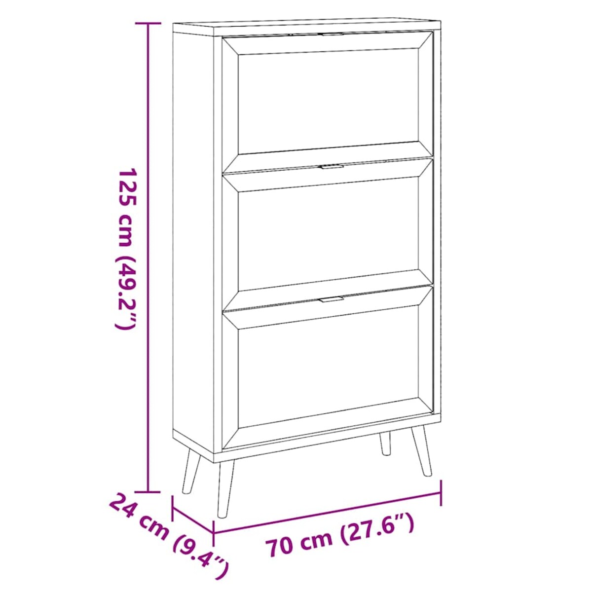 Finori Szafka na buty Bali 49A, dąb sonoma i nadruk trzciny