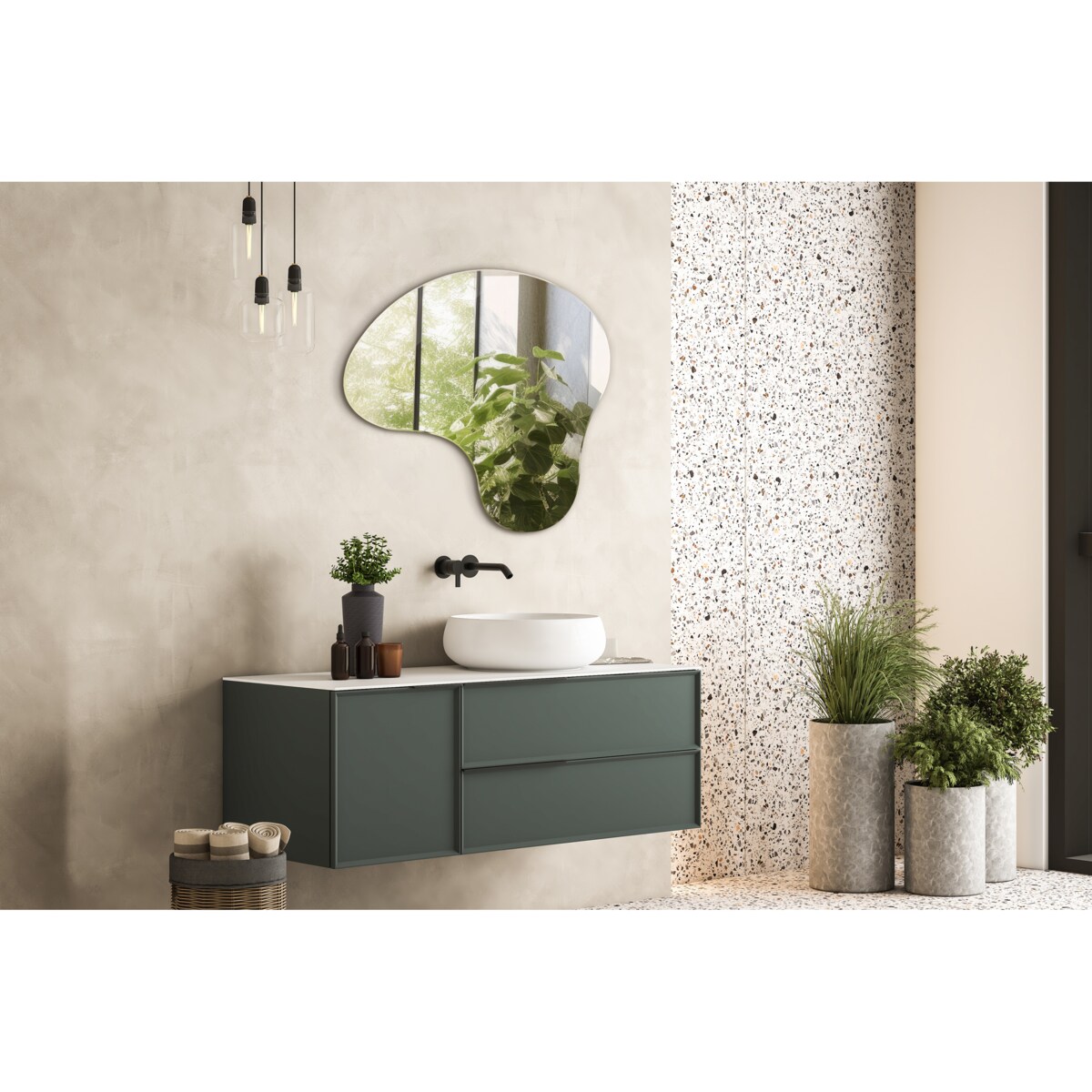 Lustro o płynnym kształcie 48,3x47,9 cm