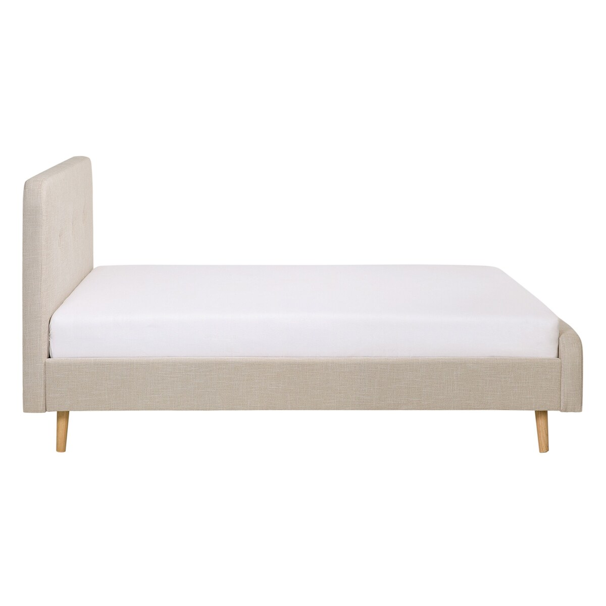 Łóżko tapicerowane 140 x 200 cm beżowe RENNES