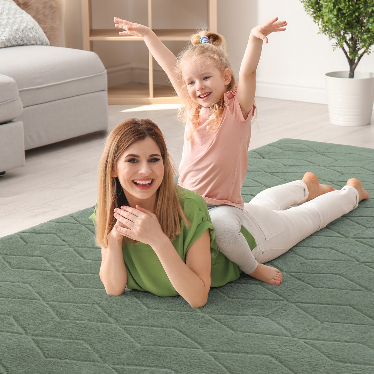 Dywan miękki Rabbit Prestige 160x220 cm e-floor OEKO-TEX zielony