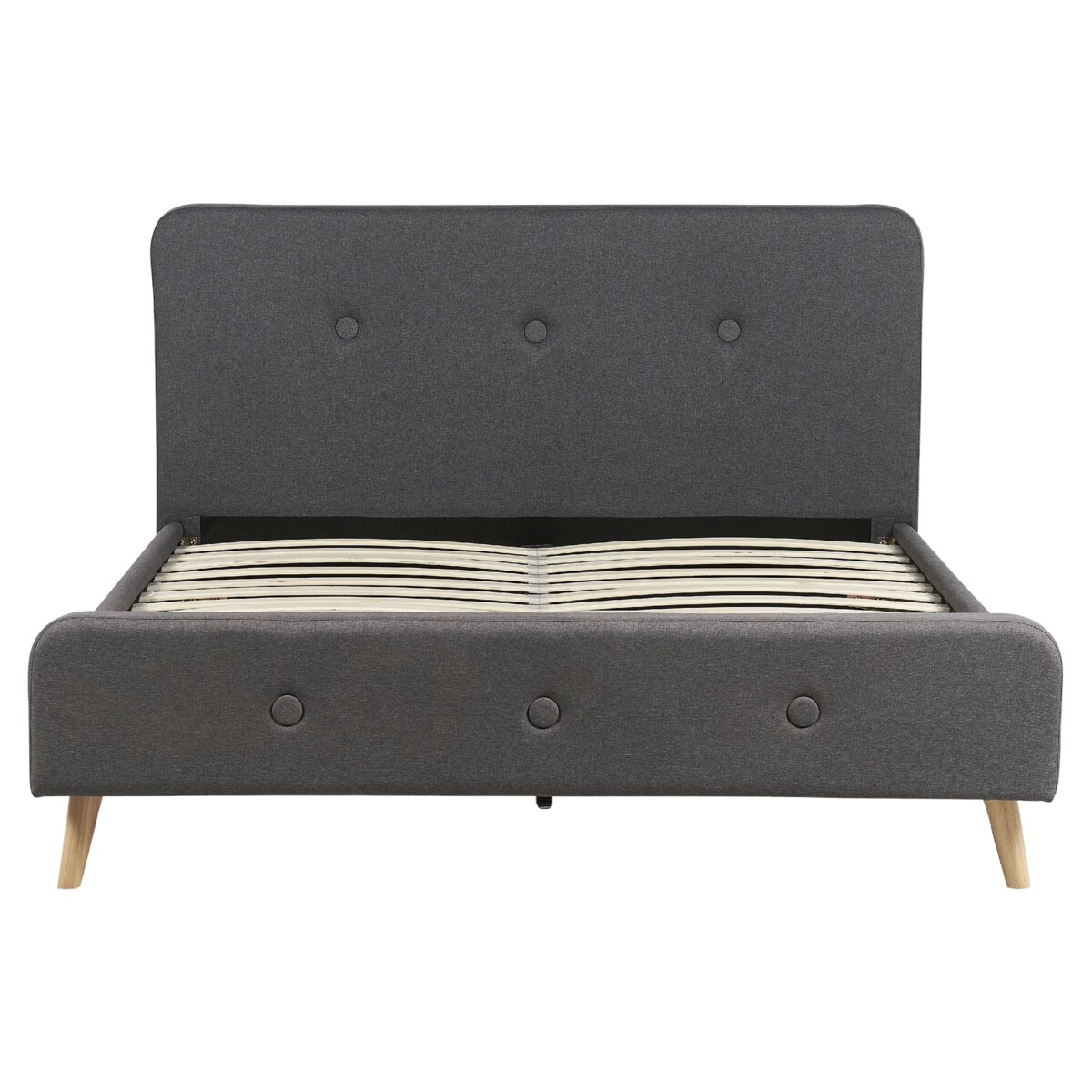 Łóżko tapicerowane 160 x 200 cm ciemnoszare RENNES II